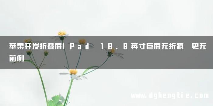 苹果开发折叠屏iPad 18.8英寸巨屏无折痕 史无前例